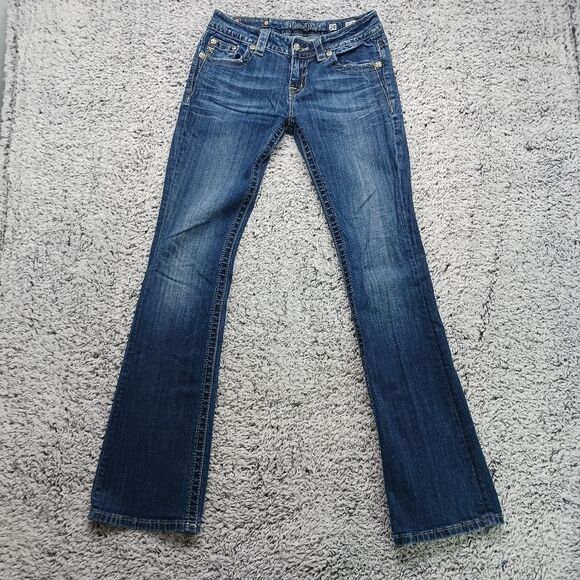 Miss Me Embellished Boot Cut Denim Jeans Women's 28. Leather Tag/ Pockets. Blue. - Picture 2 of 16